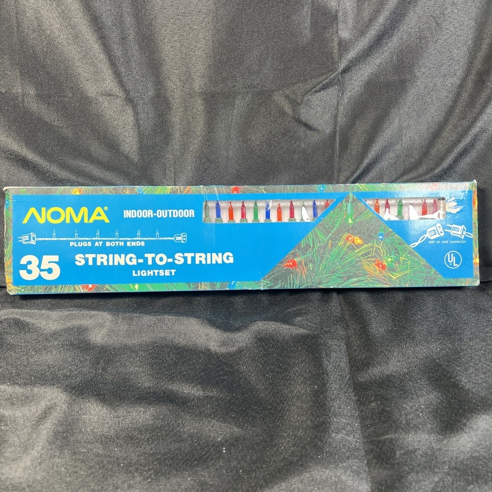 Vtg‎ Noma 35ct Multicolor Christmas String To String Light Set Indoor/outdoor